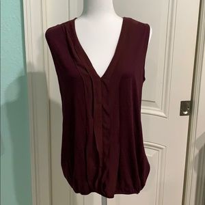 Ann Taylor Loft burgundy sleeveless top